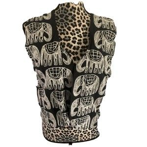 Soho Compagnie Streetwise Clothing Women’s Vest L Large Elephant Print Black